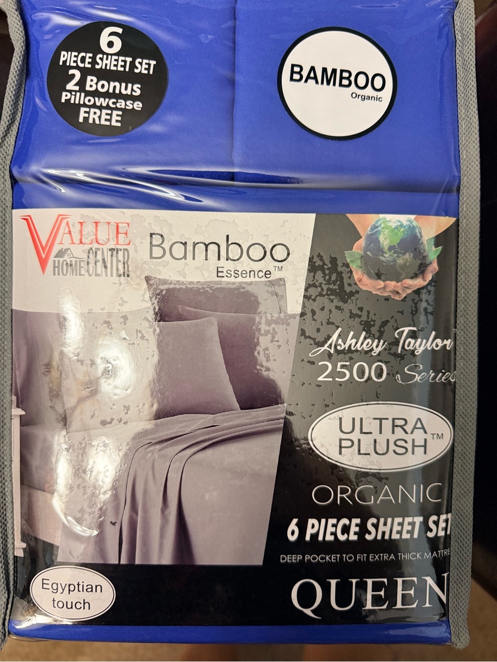 Ashley Taylor Royal Blue Bamboo Sheet Set - Queen. New.